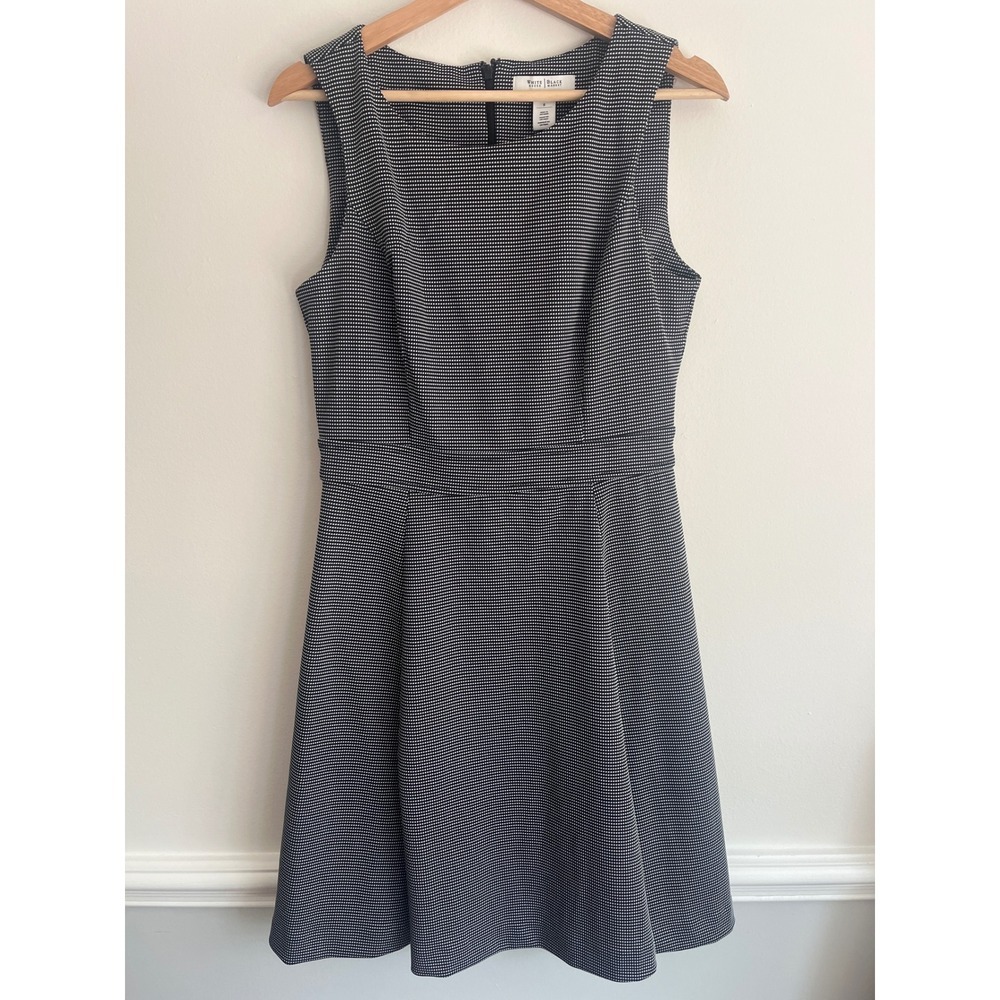 New WHBM Fit & Flare Dress Sleeveless Black and White Size 8
